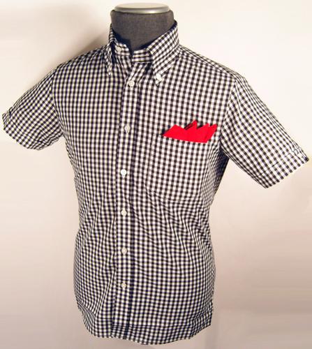 'BRUTUS TRIMFIT' Seventies Mod Mens Shirt - BLACK